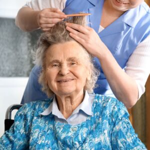 Woman getting hair done • Elder Abuse • 3000F Elder Abuse • Affordable Online Classes • Mandatory Classes • Court Ordered Classes • CE Classes • www.affordableonlineclasses.com